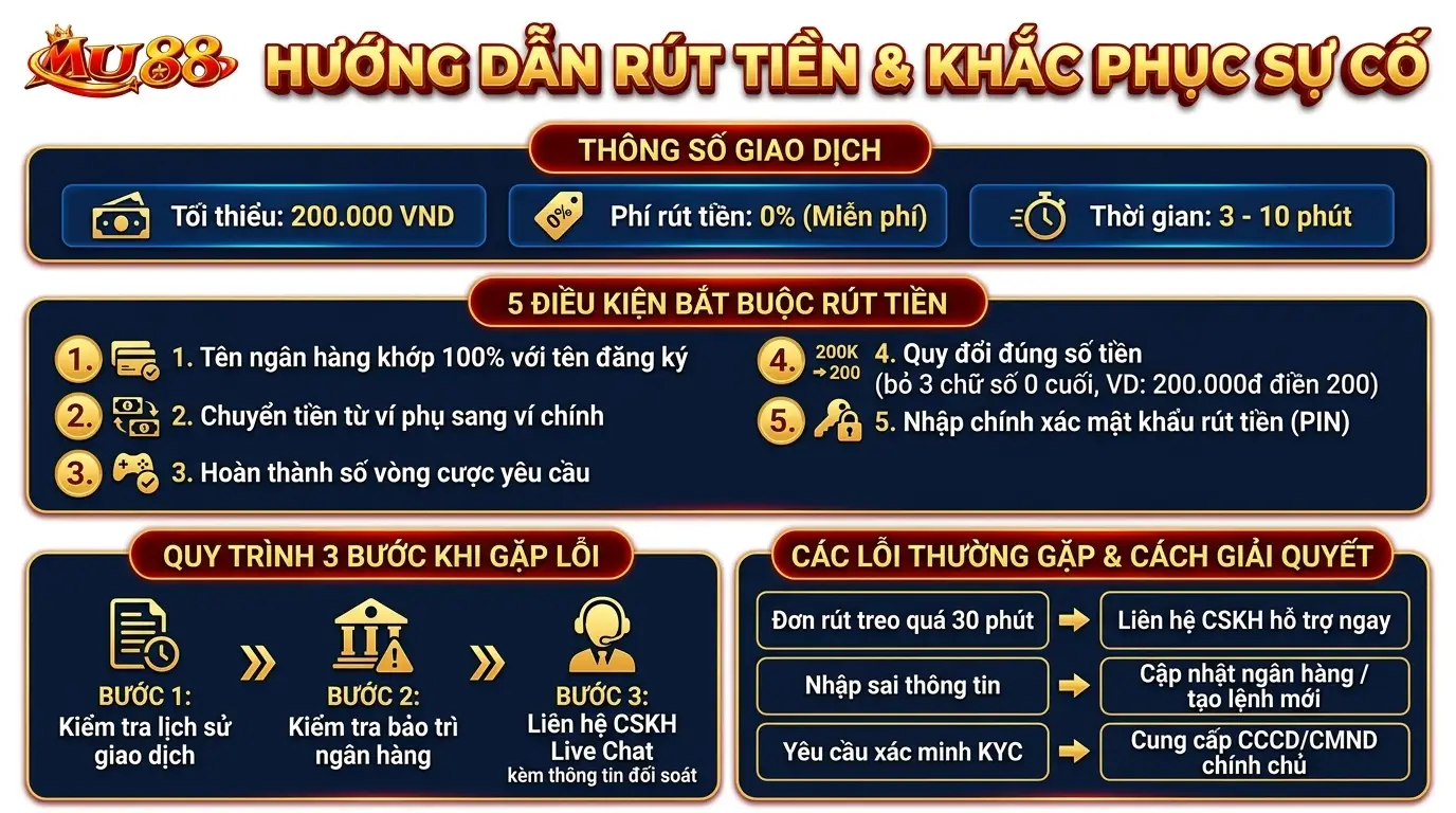 mu88 huong dan rut tien mu88 xu ly su co giao dich
